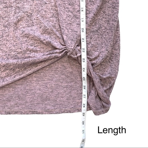 Chelsea & Theodore Mauve Marled Twist Hem 3/4 Sleeve Top Size Small - Picture 11 of 12